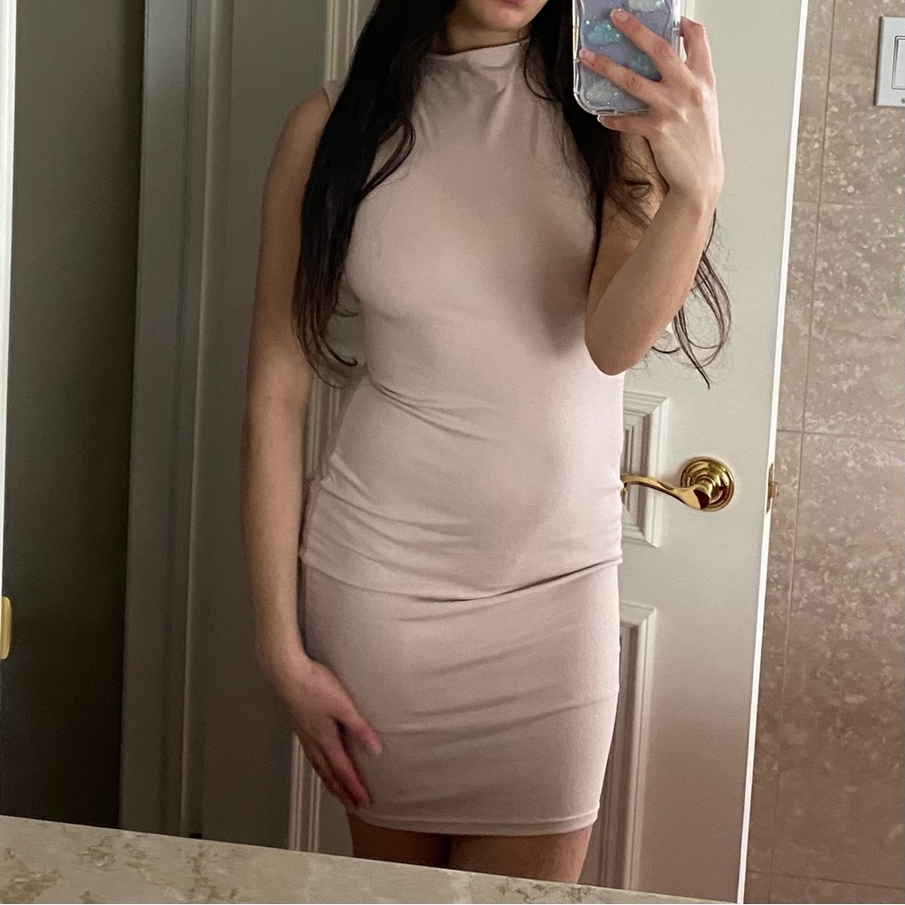 Nude bodycon dress